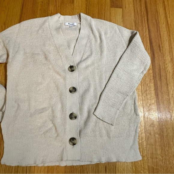 MADEWELL Ribbed Women's Cream Cardigan Sweater size XXS ( h8 - Picture 5 of 9
